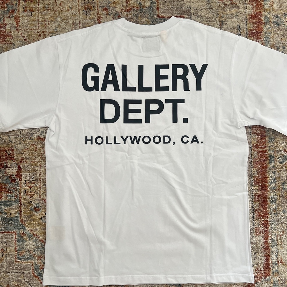 Gallery Dept White Tee with Black Text